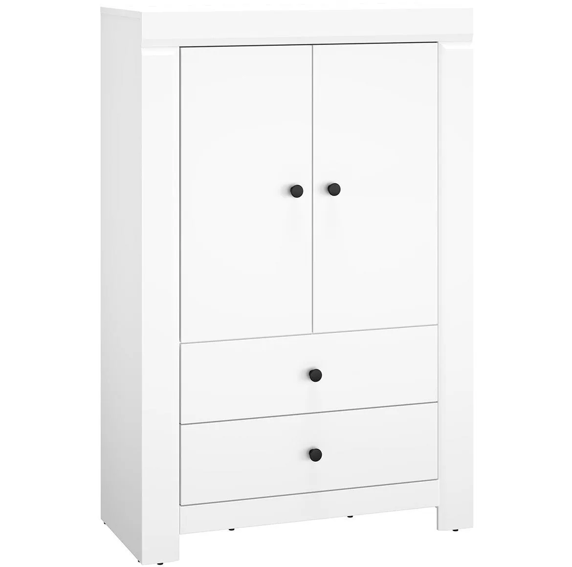 Lahti 08 komoda 2 vrata+2 fioke 92x42x140 cm bela