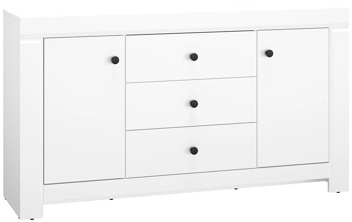 Lahti 09 komoda 2 vrata+3 fioke 153x42x85 cm bela