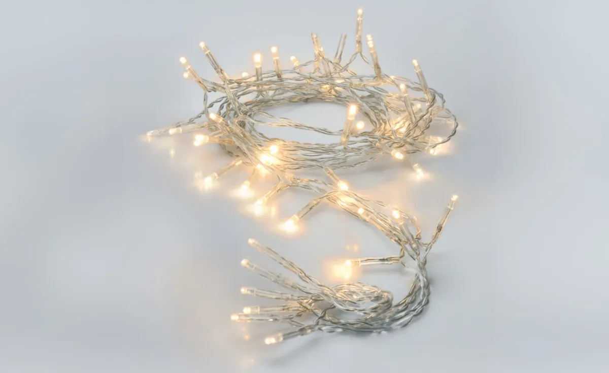 Lampice 50 led/5m transparent/warm white