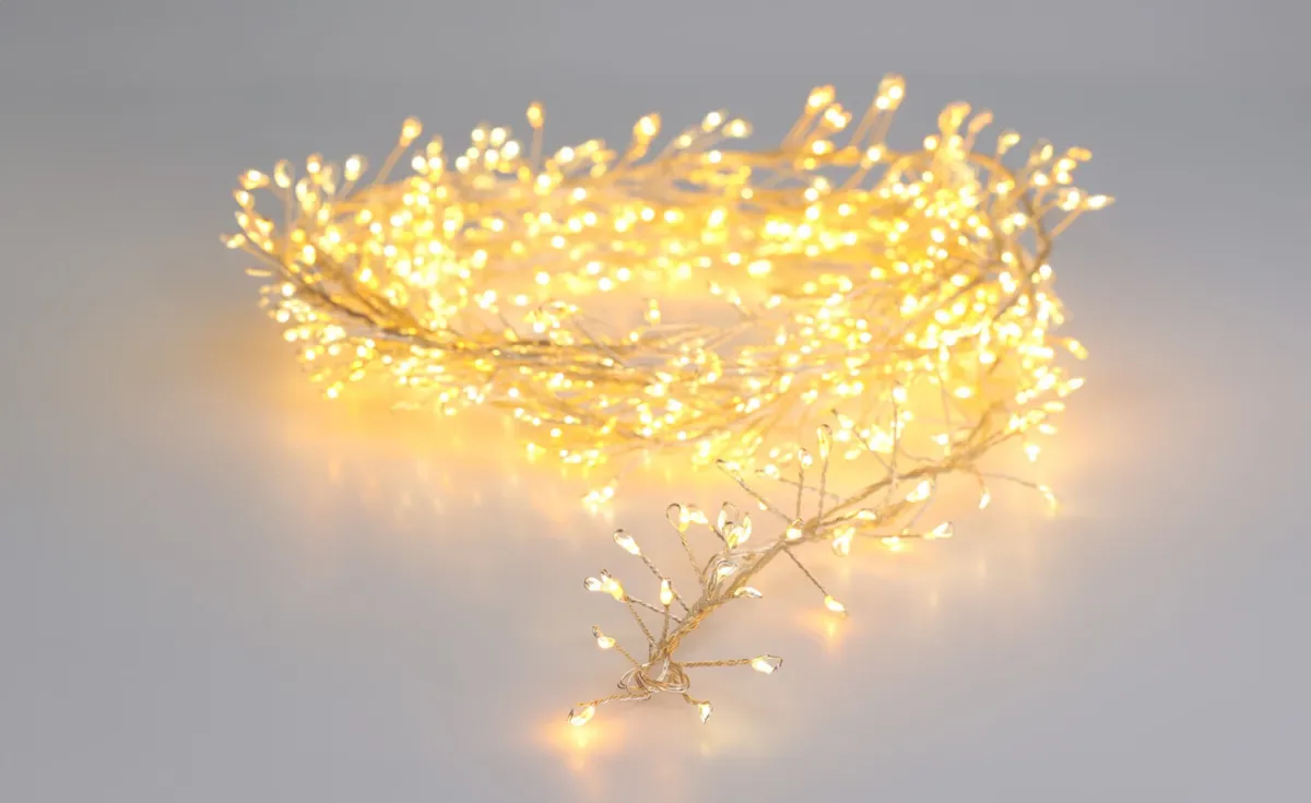 Lampice cluster 100 led silver/warm white