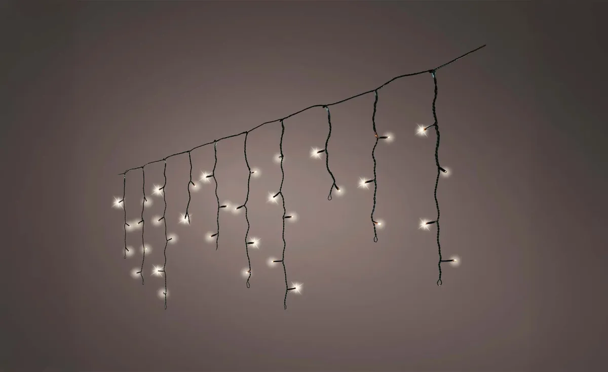 Lampice Compact icicle 256LED black/warm white 375x60cm