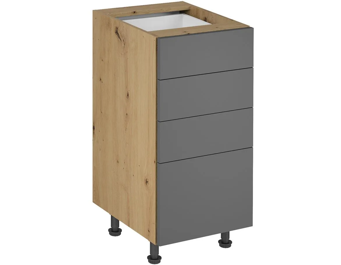 Langen d40s4 kuhinjski element 4 fioke 40x47x82 cm natur (artisan hrast)/sivi
