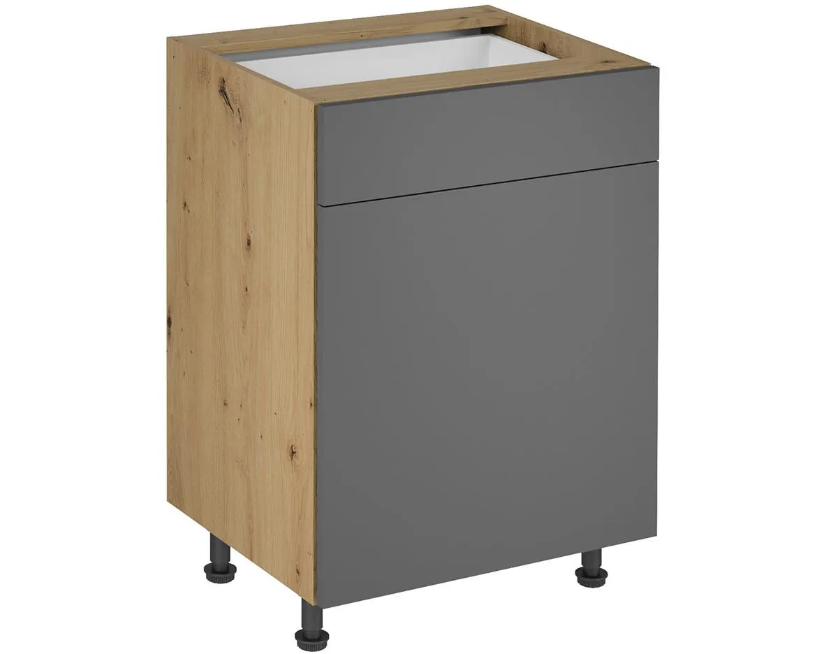 Langen d60s1 kuhinjski element 1 vrata+1 fioka 60x47x82 cm natur (artisan hrast)/sivi