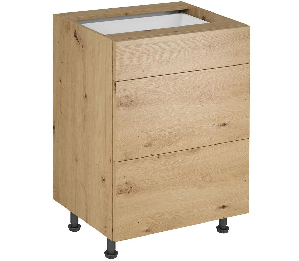 Langen d60s3 kuhinjski element 3 fioke 60x47x82 cm natur (artisan hrast)
