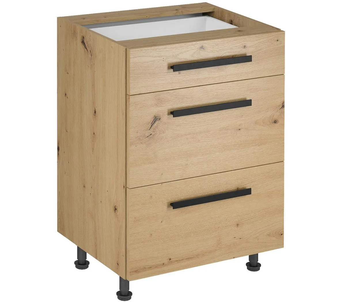 Langen d60s3 kuhinjski element 3 fioke 60x47x82 cm natur (artisan hrast)