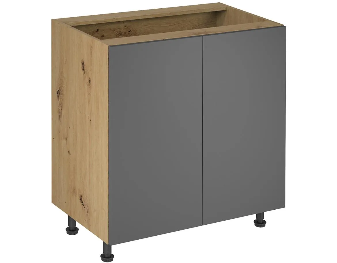 Langen d80 kuhinjski element 2 vrata 80x47x82 cm natur (artisan hrast)/sivi