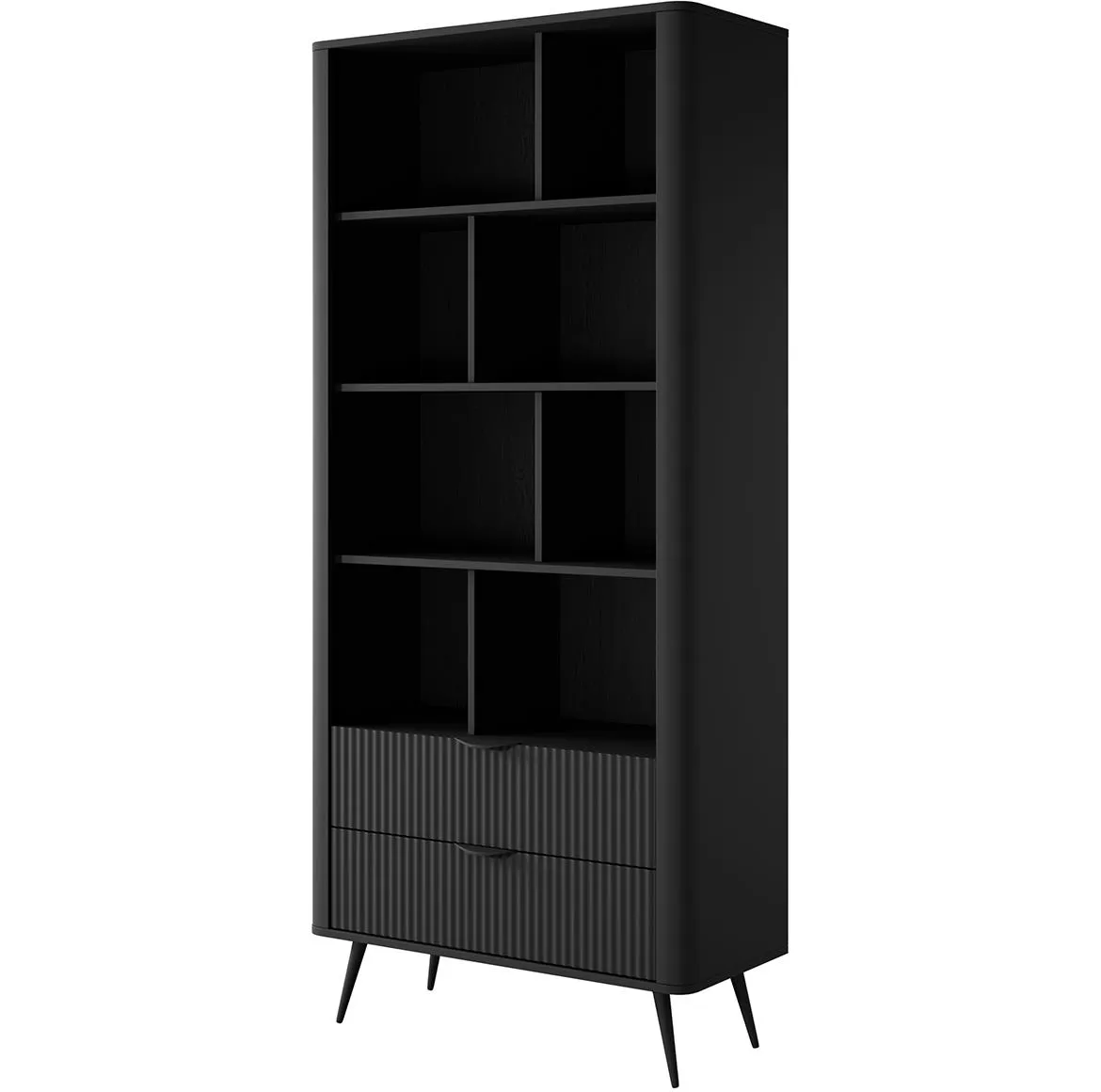Lante A polica 2 fioke 8 otvora 88,2x38x193,8 cm crna