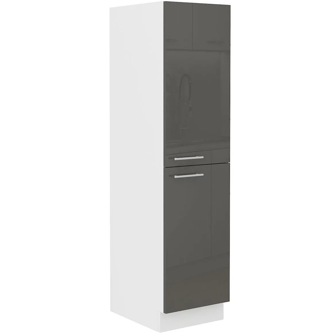 Lara 30dk-162 1f Bb kuhinjski element 2 vrata 30x57x161,5 cm beli/sivi sjaj
