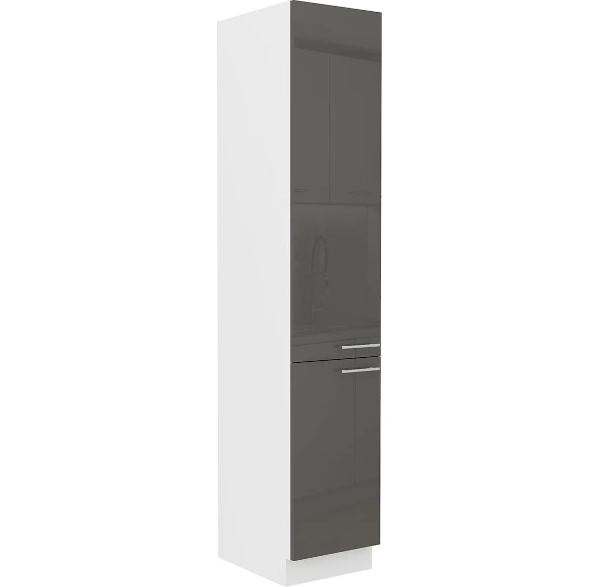 Lara 40dk-210 2f Bb kuhinjski element 2 vrata 40x57x210 cm beli/sivi sjaj