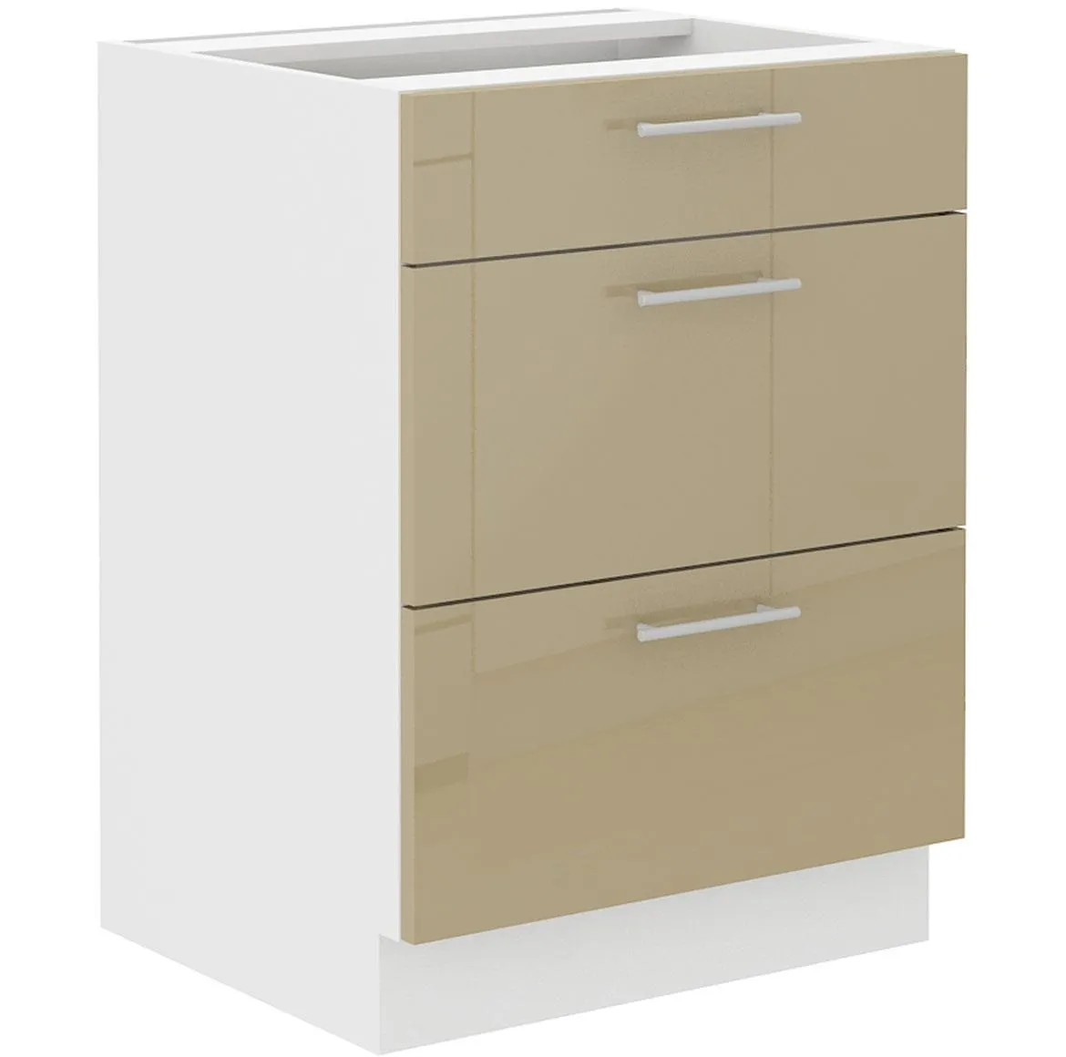 Lara 60d 3s Bb kuhinjski element 3 fioke 60x52x82 cm beli/cappuccino sjaj