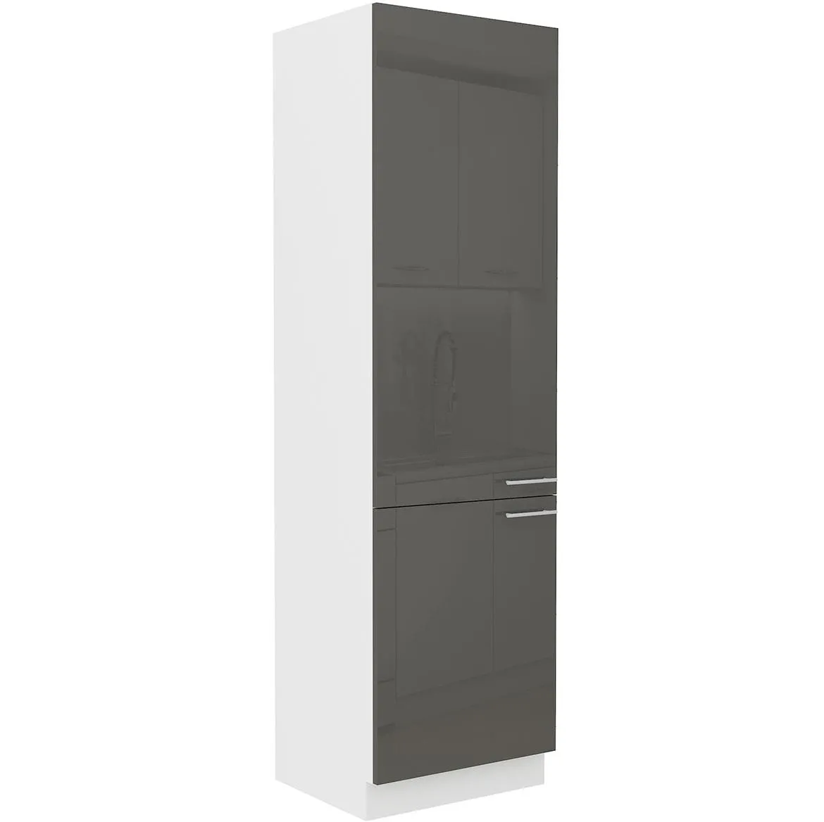 Lara 60dk-210 2f Bb kuhinjski element 2 vrata 60x57x210 cm beli/sivi sjaj