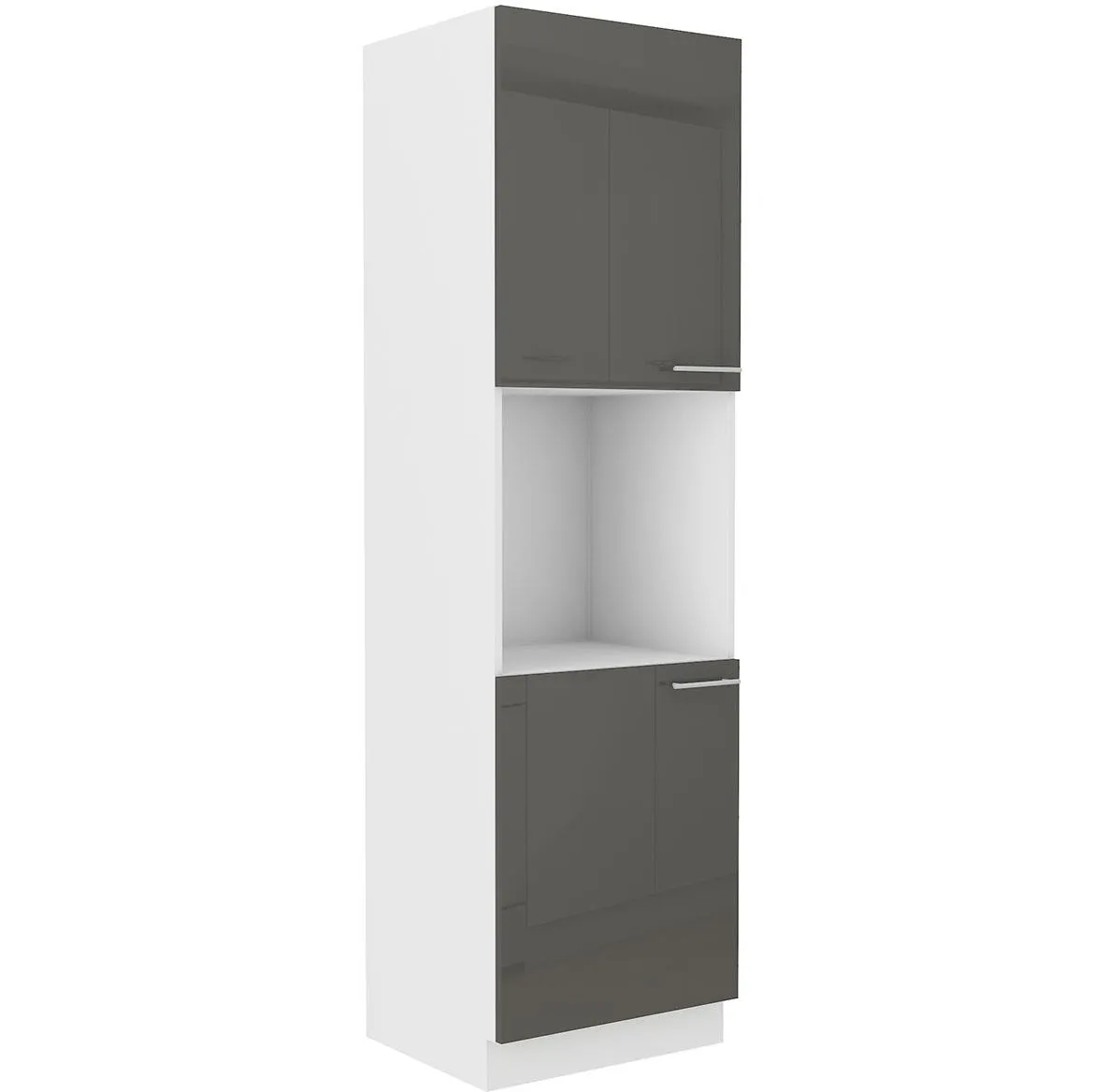 Lara 60dp-210 2f Bb kuhinjski element 2 vrata 60x57x210 cm beli/sivi sjaj
