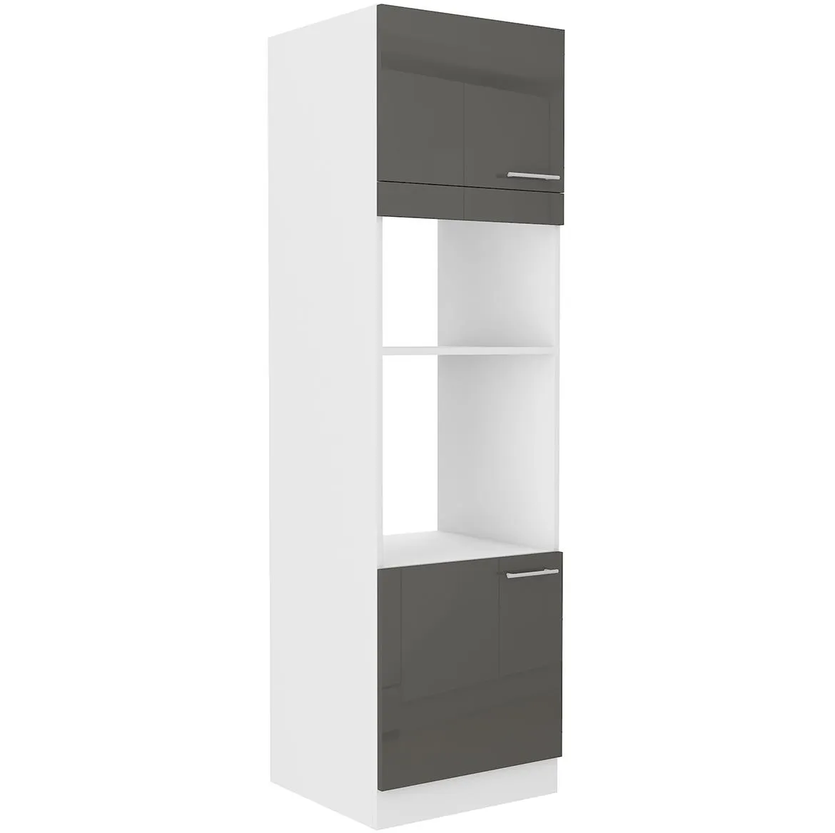 Lara 60dpm-210 2f Bb kuhinjski element 2 vrata 60x57x210 cm beli/sivi sjaj