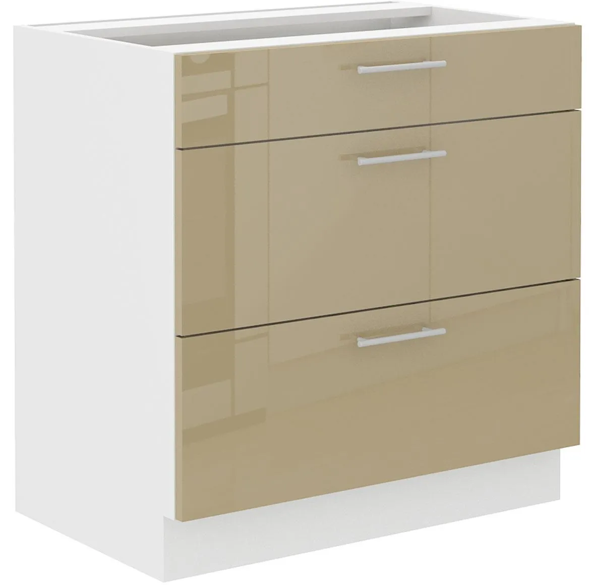Lara 80d 3s Bb kuhinjski element 3 fioke 80x52x82 cm beli/cappuccino sjaj