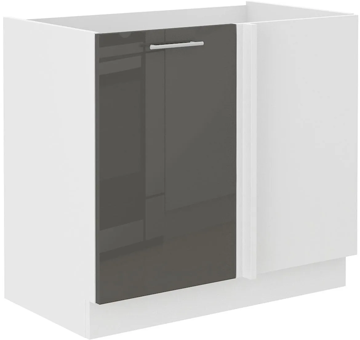 Lara105 Nd 1f Bb kutni kuhinjski element 1 vrata 90x52x82 cm beli/sivi sjaj