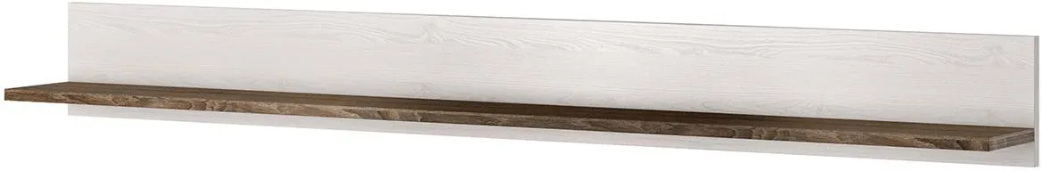 Larona 02 zidna polica 185x26x20 cm svetli drveni dekor/sonoma tamna