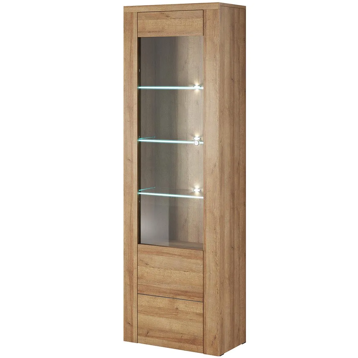 Larona 05 1D vitrina 1vrata 65x37x206 svetli hrast Riviera