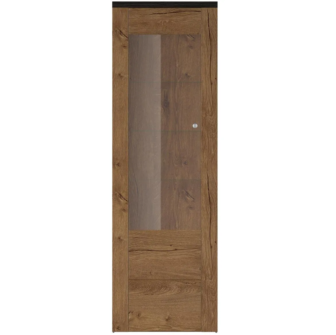 Larona 05 1D vitrina 65x37x206 lefkas tamni natur