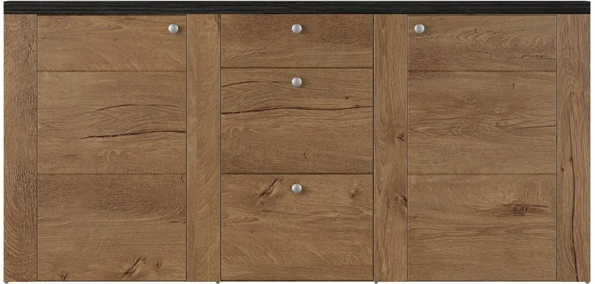Larona 25 2D3S komoda 2vrata + 3 fioke 176x37x85 lefkas tamni natur
