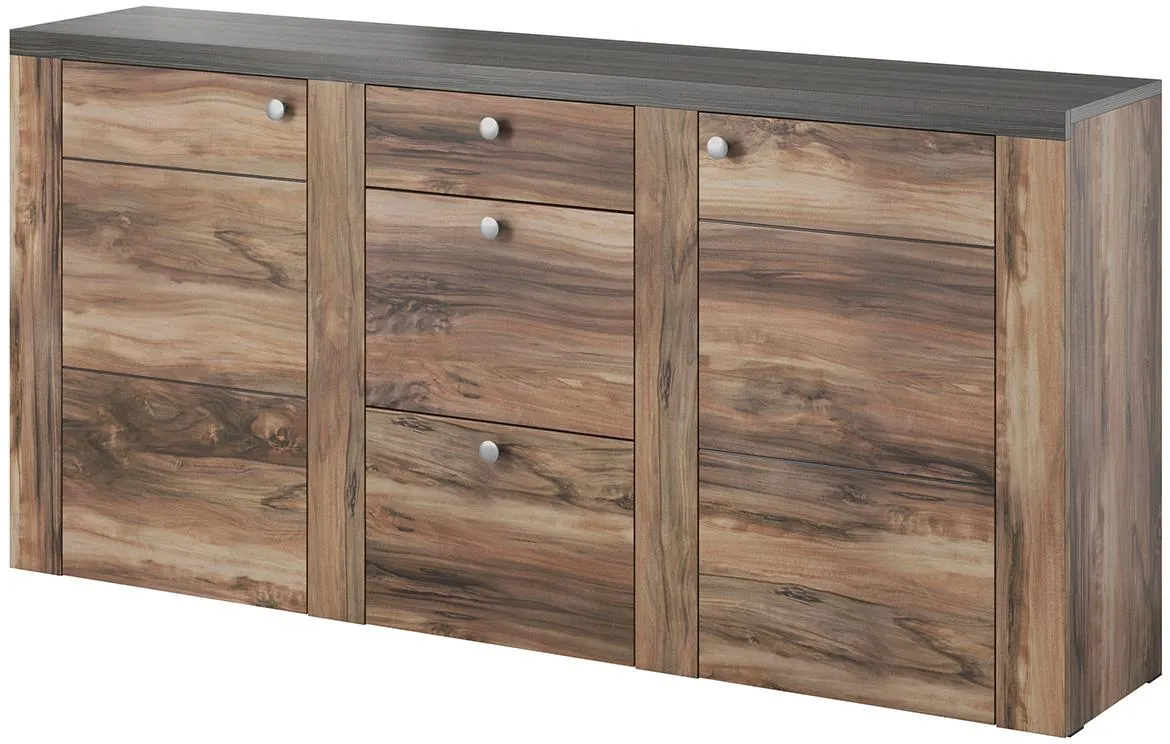 Larona 25 2D3S komoda 2vrata + 3 fioke 176x37x85 natur orah saten