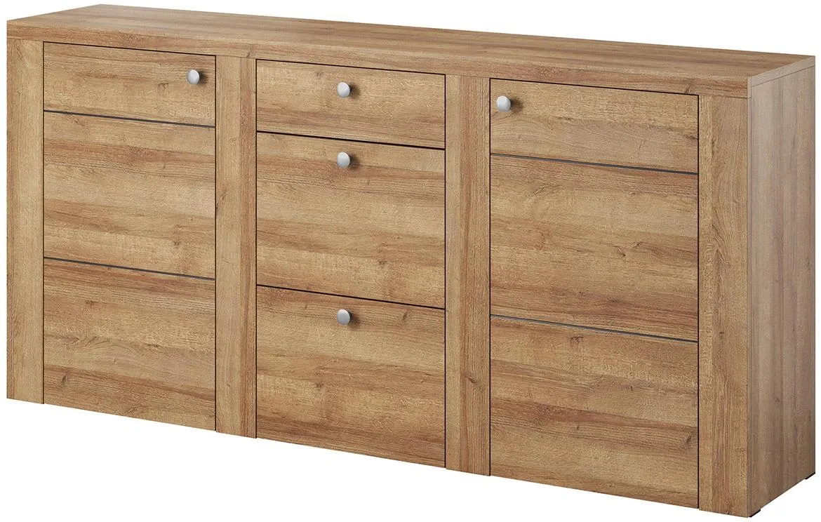 Larona 25 2D3S komoda 2vrata + 3 fioke 176x37x85 svetli hrast Riviera