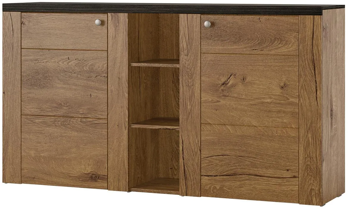 Larona 26 2D komoda 2vrata +3otvora 155x37x85 lefkas tamni natur