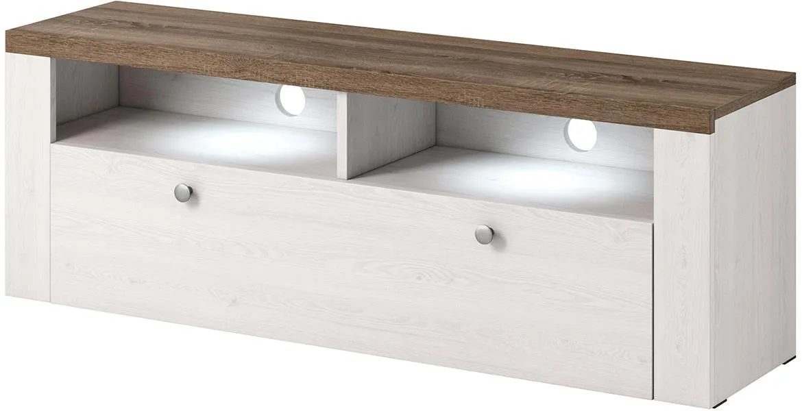 Larona 41 TV komoda 2vrata 140x37x49 svetli drveni dekor/sonoma tamna