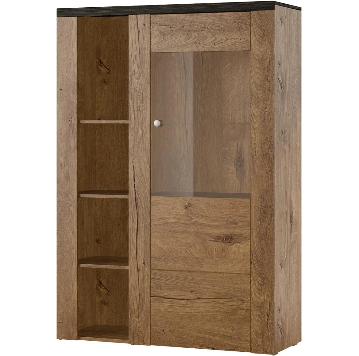 Larona  44 1D vitrina 1vrata 100x37x145 lefkast tamni natur