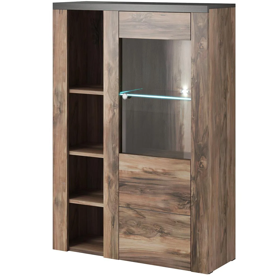 Larona  44 1D vitrina 1vrata 100x37x145 natur orah saten