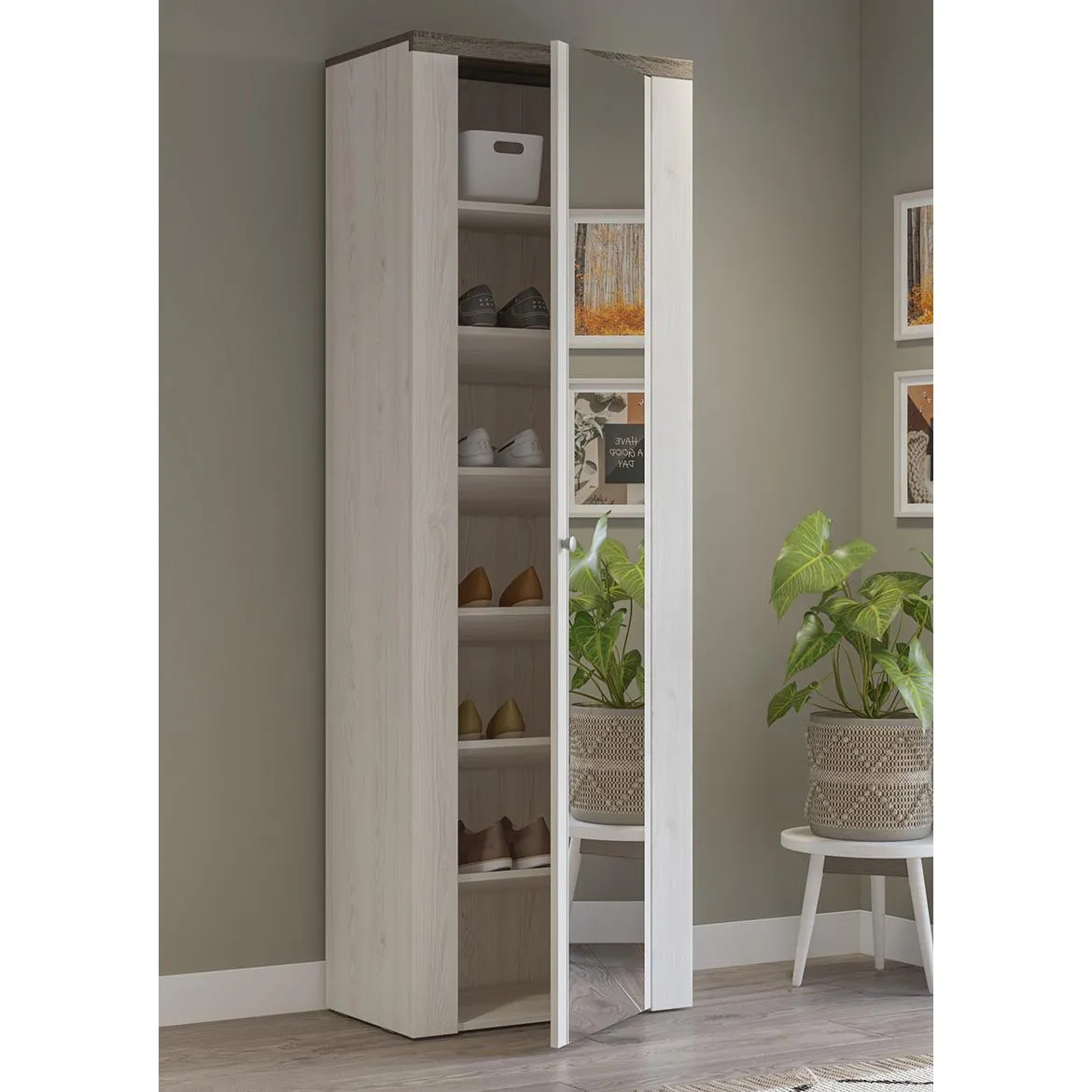 Larona 88 1d ormar 1vrata s ogledalom  65x34x190 sonoma tamna