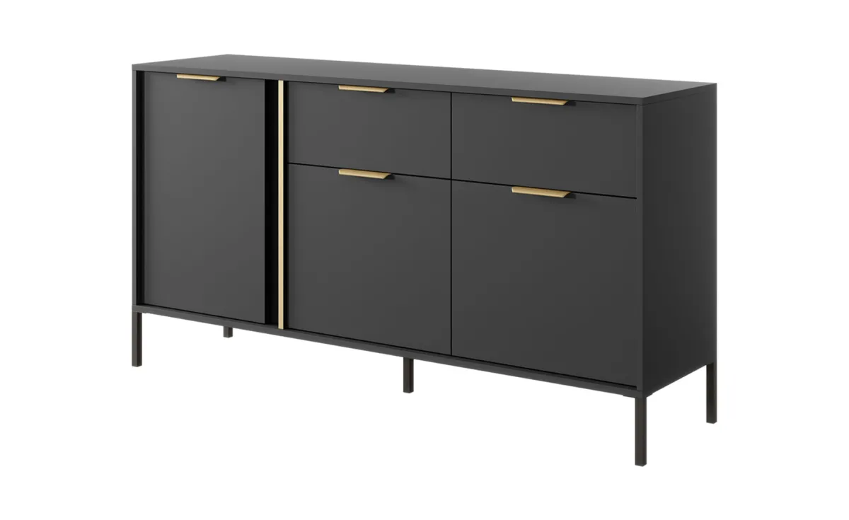 Lars komoda 3 vrata + 2 fioke 153,1x39,5x81,4 cm antracit