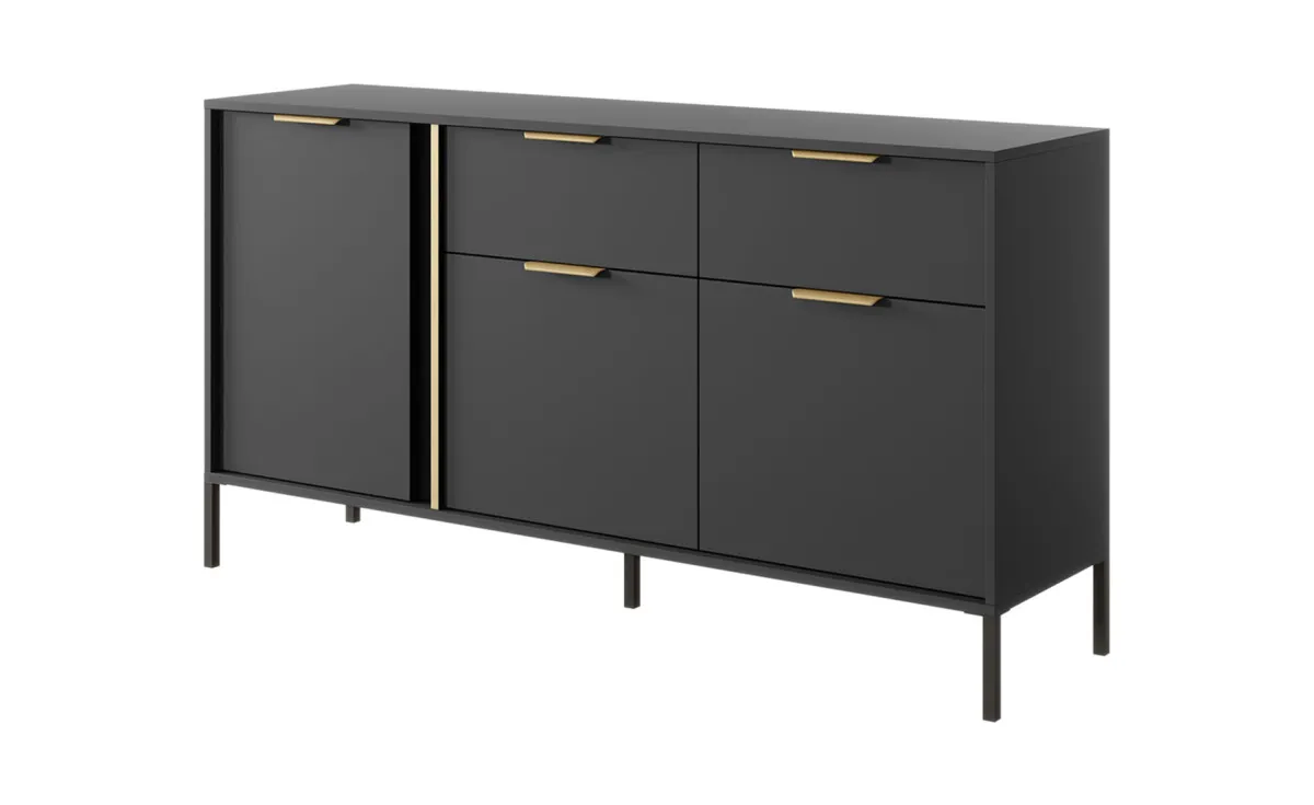 Lars komoda 3 vrata + 2 fioke 153,1x39,5x81,4 cm antracit