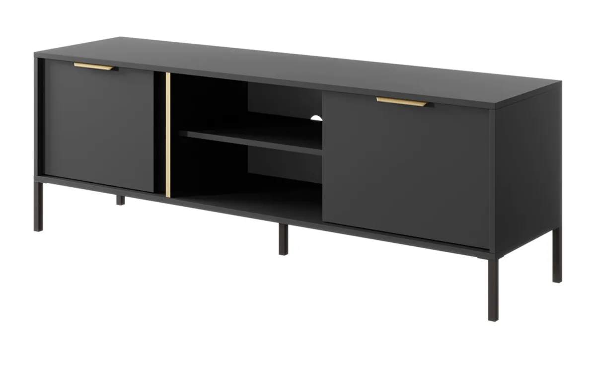 Lars tv komoda 2 vrata + 1 polica 153,1x39,5x53,4 cm antracit