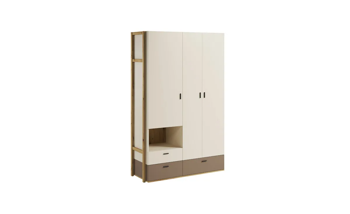 Lenny ormar 3 vrata+3 fioke135x51x210 cm
