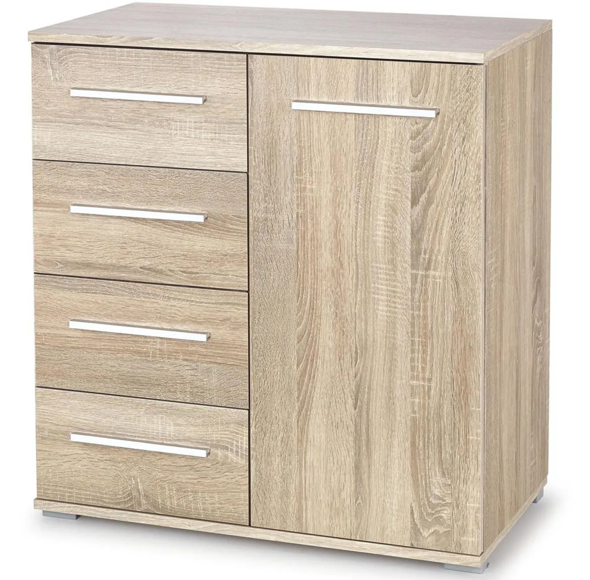 Lima KM-2 komoda 4 fioke + 1 vrata 77x40x82 cm natur (Sonoma hrast)