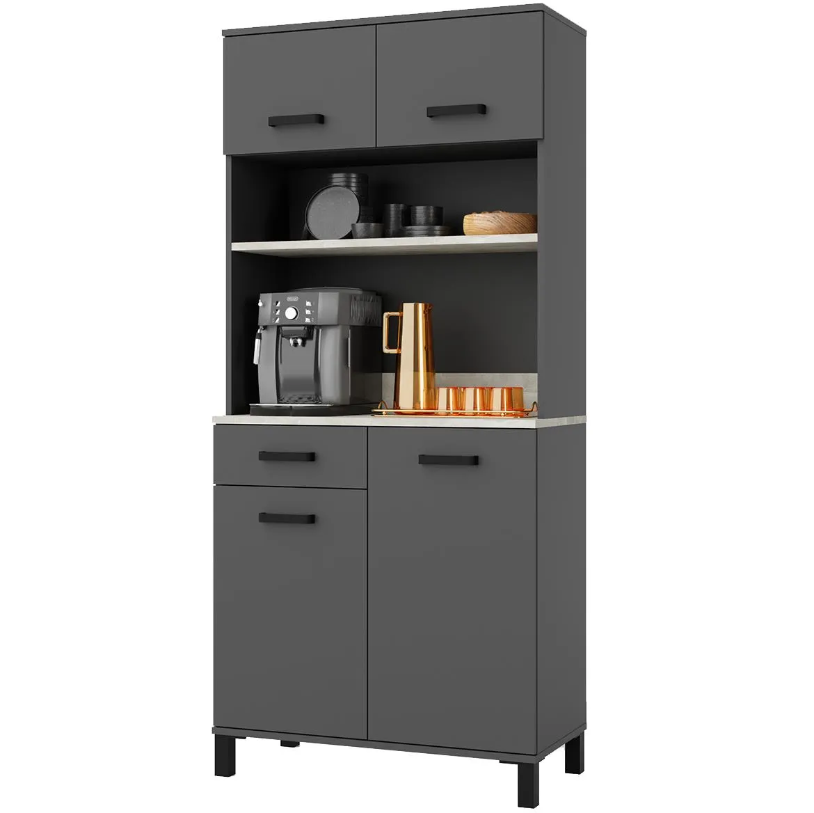 Linda 80 (NESSA) kuhinjski pomocni ormar/buffet 80x40x177 antracit siva