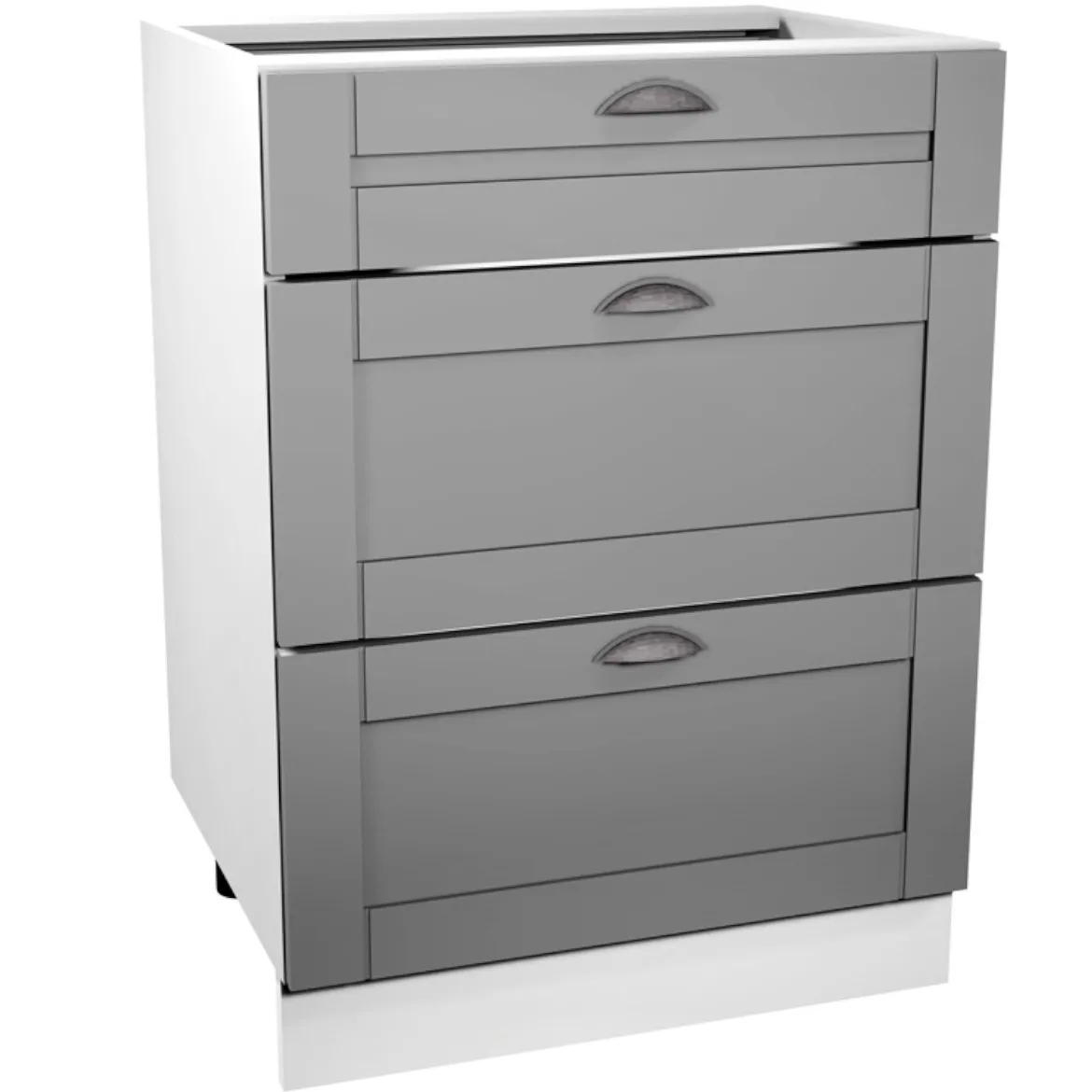 Linea D60S3 kuhinjski element 3 fioke 60x45x82 cm siva/bela