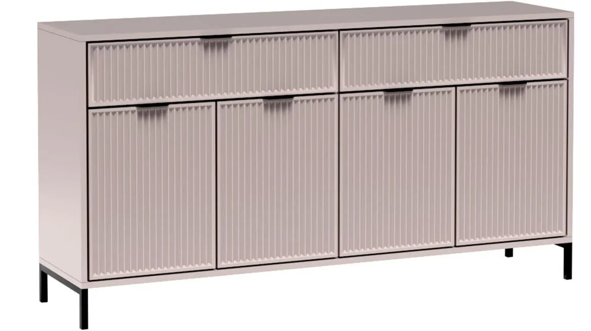 LinkaStyle Ls1 komoda 4 vrata+2 fioke 165x40,6x86,1 cm bež