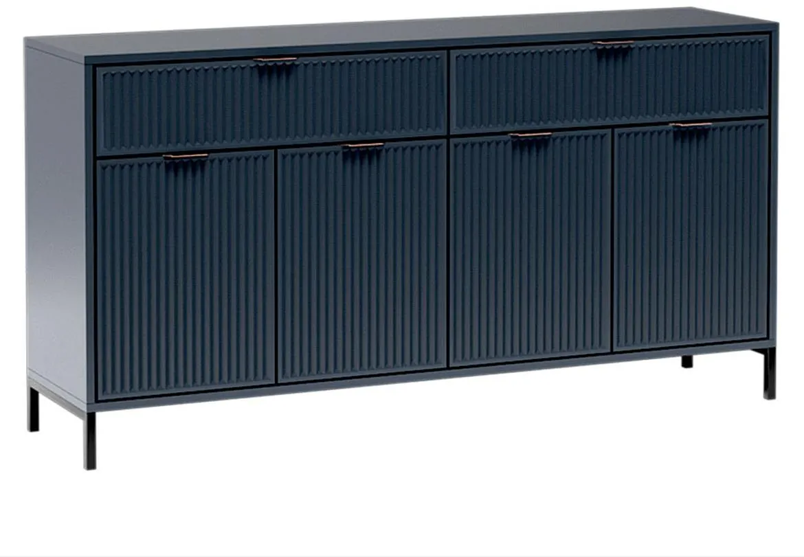 LinkaStyle Ls1 komoda 4 vrata+2 fioke 165x40,6x86,1 cm plava
