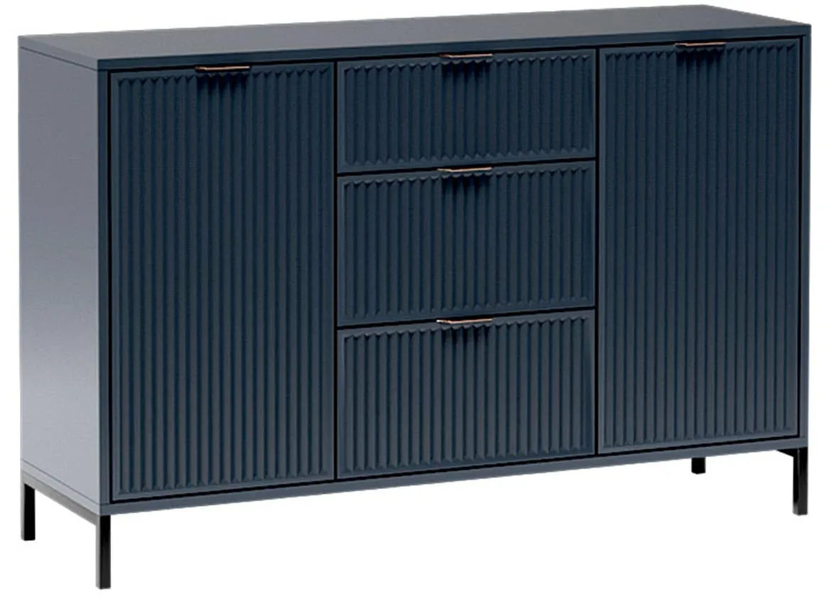 LinkaStyle LS2 komoda 2 vrata+3 fioke 134,6x40,6x86,1 cm plava