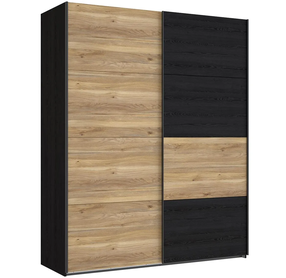 Liona LYAS82411-M688 kl.ormar 2 vrata 170,3x61,2x210,5 cm crni/hrast