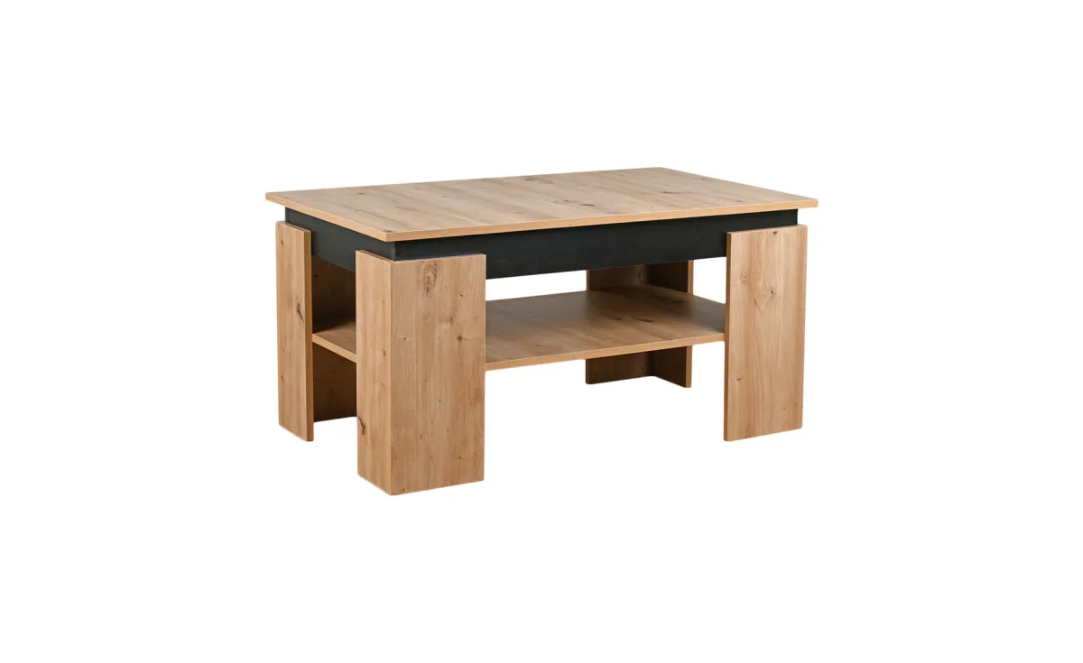 Liza klub sto 100x60x50 cm artisan / crna