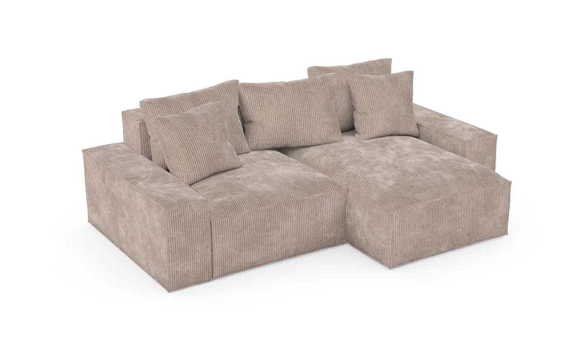 Loft ugaona garnitura 252x167x87 cm svetlo smeđa univerzalna