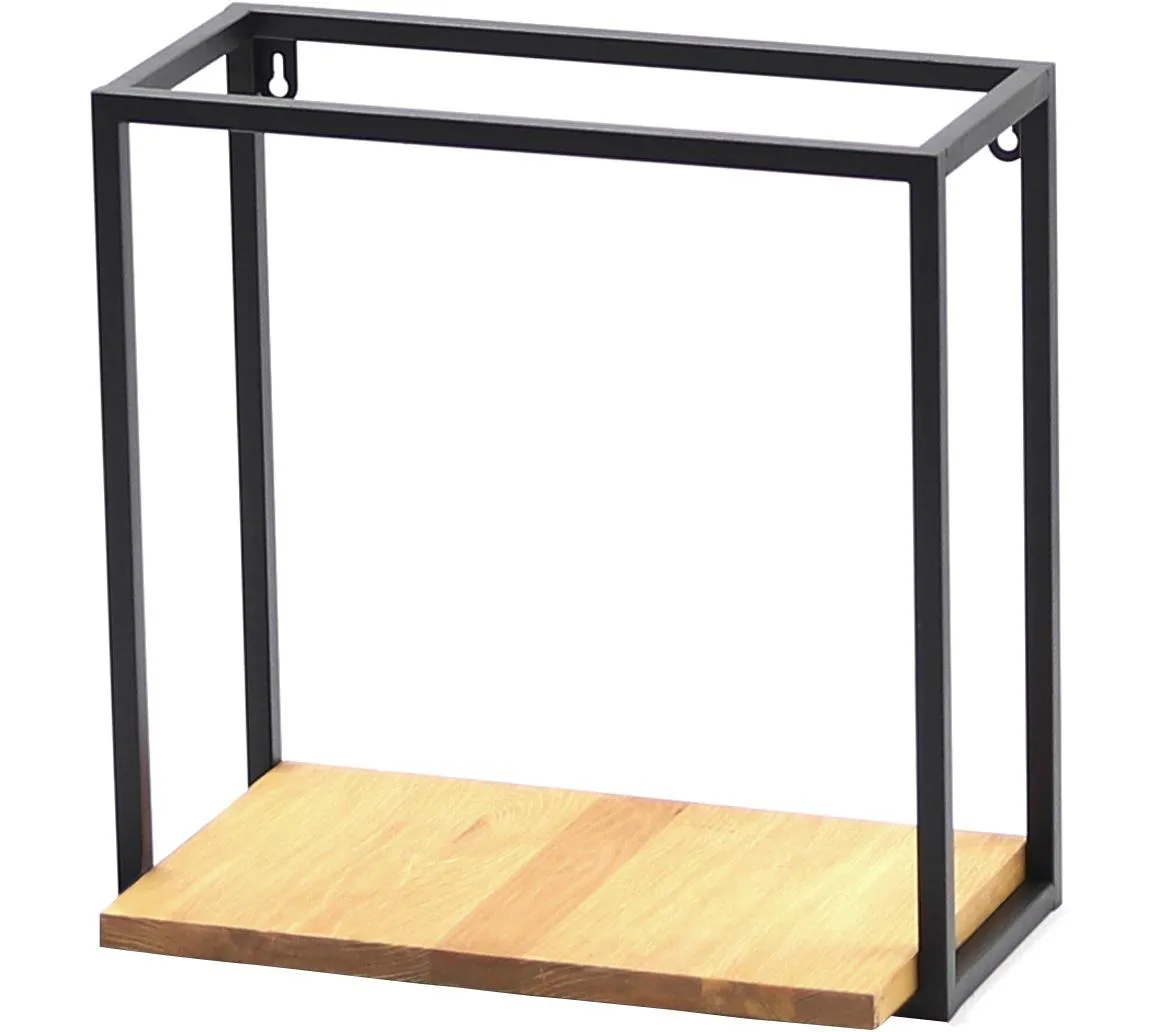 Loft zidna polica KWS-715/02/01 35x15x35 cm crni metal/natur