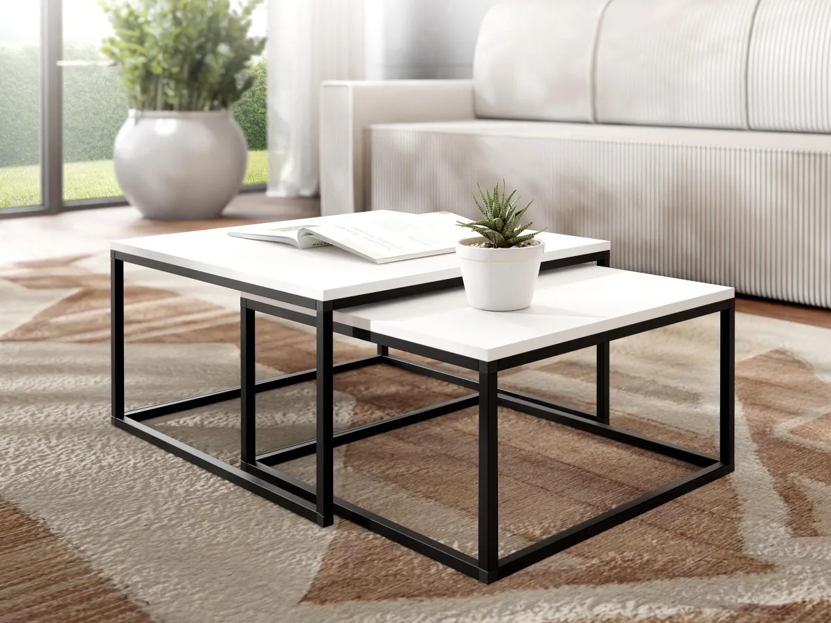 Loftiko set klub stocica 75x75x41,5 belo/crni