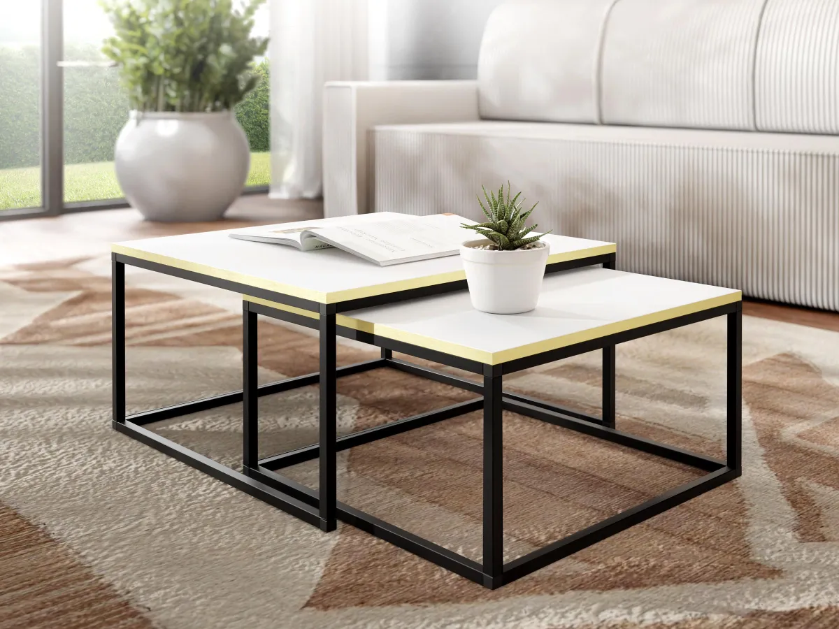 Loftiko set klub stocica 75x75x41,5 bijelo/zlatni
