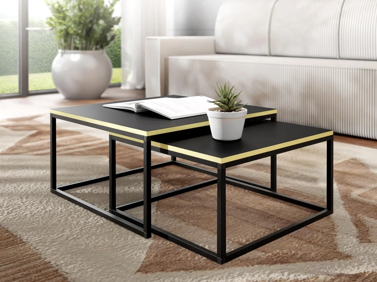 Loftiko set klub stocica 75x75x41,5 crno/zlatni