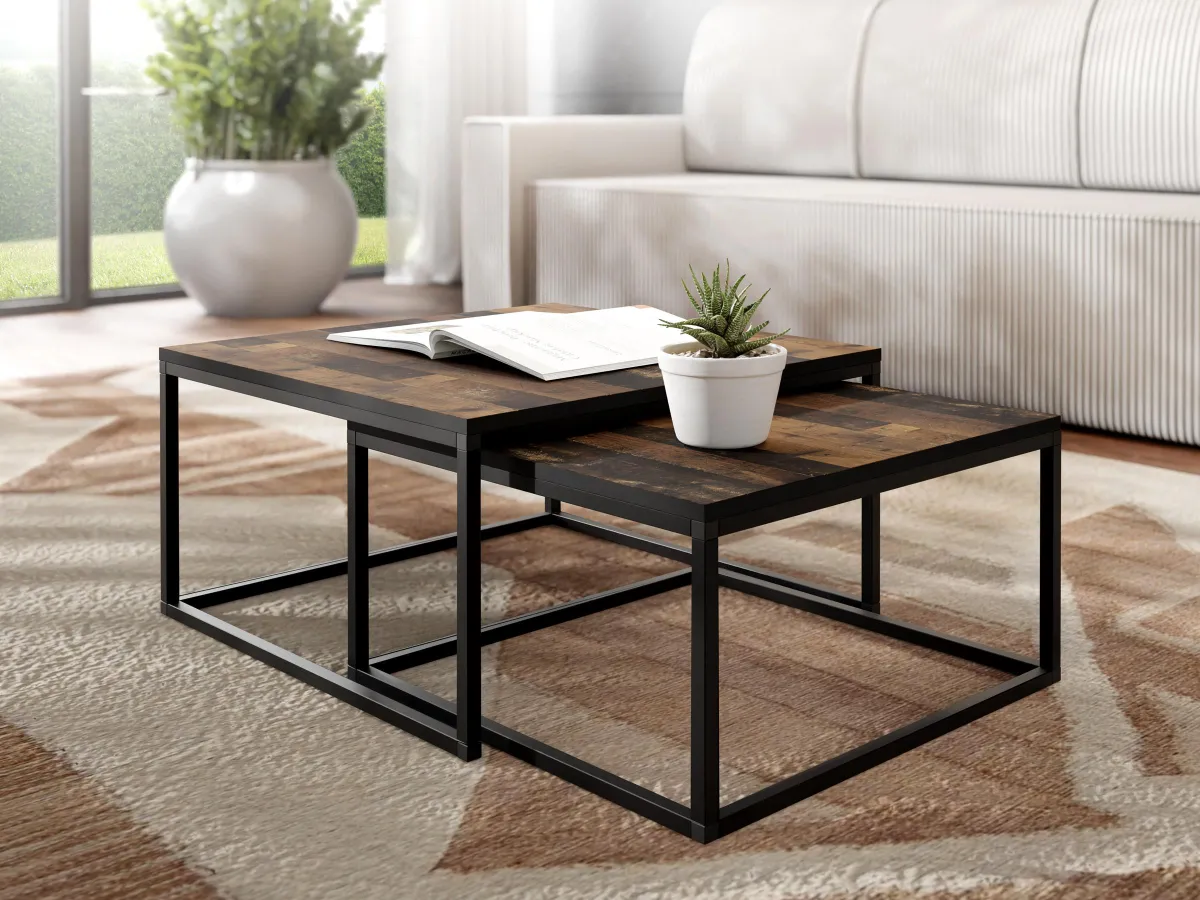 Loftiko set klub stocica 75x75x41,5 oldstyle natur/crni