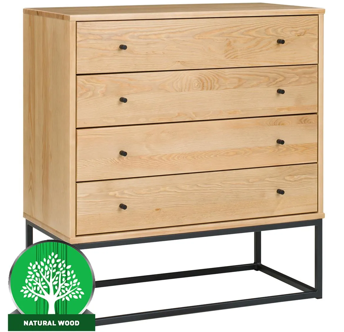 Logan I komoda 4 fioke 90x45x97 cm natur