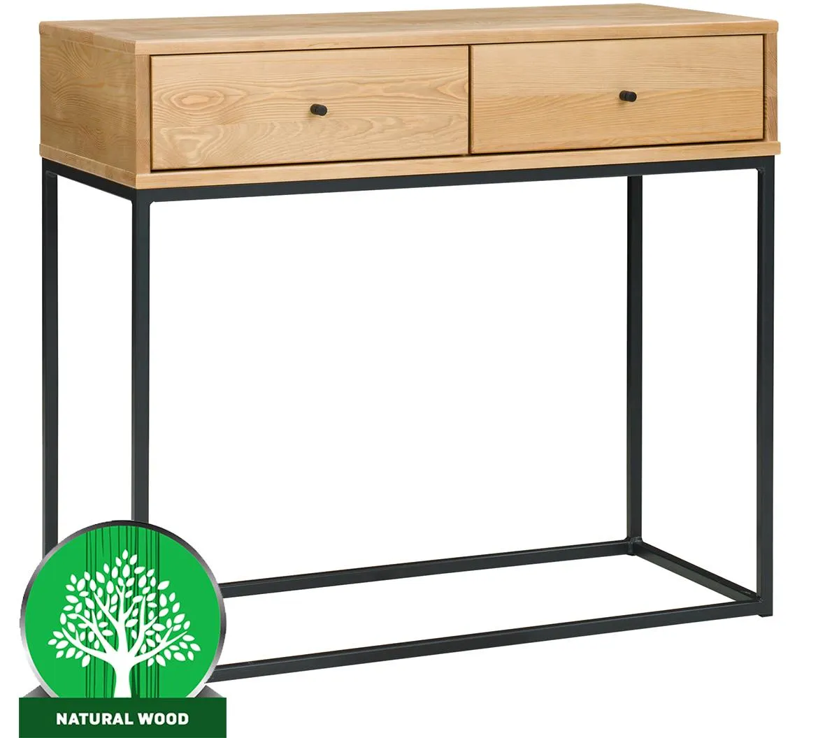 Logan konzola 2 fioke 100x45x86 cm natur lakirani